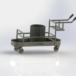 product design: Trash can trolley = chariot porte poubelle