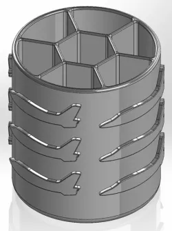Round pen cup with internal hexagon and accompanying partitions and silhouettes of the Serbian G-4 aircraft