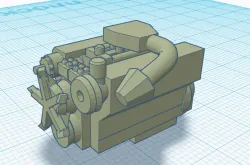 Rover 215 1/43 engine model (injector)