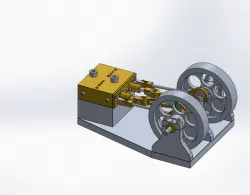 simple 2 cylinder horizontal mill steam engine