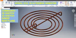 Spiral Coil in Autodesk Inventor || Helical Coil command || Inventor tutorials