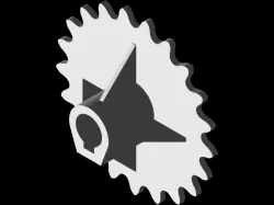 sprocket wheel with predetermined breaking point for a planing machine