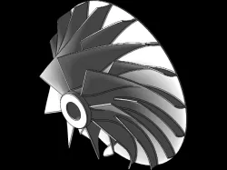 Turbine impeller D120 x d26 x H48 Z16 L