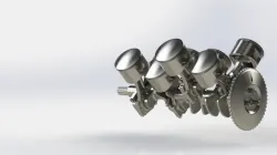 V8 reciprocating motion study