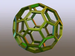 Wireframe Shape Truncated Icosahedron 3D print model