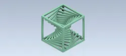 3D CAD Basic exercise / CATICS 3D16-H02/ Spiral Vortex Cube/Cubo con Vórtice en Espiral/ Autodesk Inventor Pro