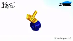 Angular transmission: for a 45° shaft angle