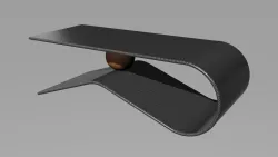 Carbon and corten coffee table