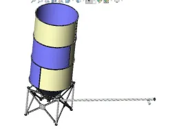 Cement Silo with screw conveyor in Solidworks