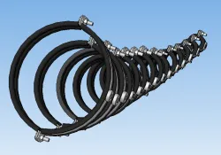 Clamp for fastening glass pipelines
