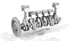 Engine pistons Straight 6