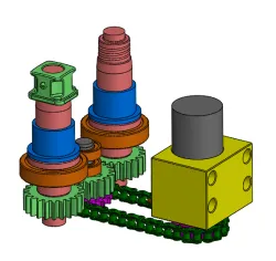 Plastic injection mold for a product that has an internal screw