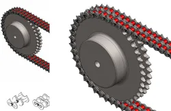 ROLLER CHAIN WITH ATTACHMENT SAW - SPROCKET 1.40.40