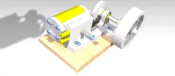 Single Cylinder Oscillating Steam Engine