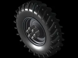 Wheel with Tyre, wheel shaft and bolts