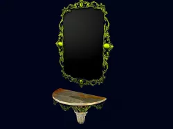 BRASS+MARBLE CONSOLE HANG ON WALL