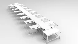 Conveyor for meat in the butcher's factory