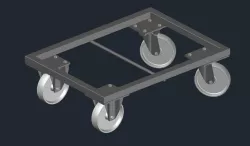 Crate trolley with castor wheels