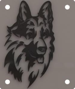 silhouette golden retriever facing german shepherd silhouette 3D Models ...