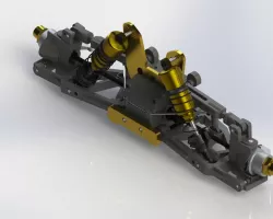 RC car steering and suspension mechanism