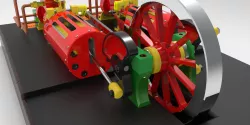 Twin Steam Engines in Factory Layout