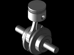 Engine piston-ConRod-Crack Assembly