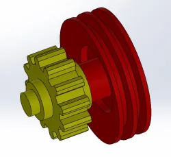 Gear shaft and pulley