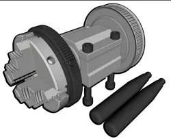 K02-63 4-Jaw Scroll Chuck and Spindle with HTD3m-72 Pulley