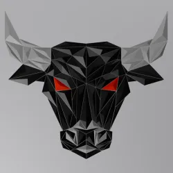 Low Poly Bull Wallart