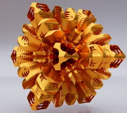 Nested inset abstract flowing cube