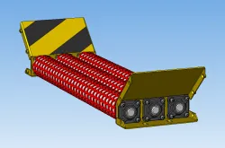 Section for inertial roller conveyor