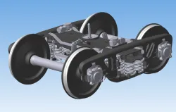 Two-axle bogie for freight railway wagons