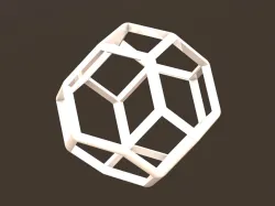 Wireframe Shape Truncated Octahedron 3D print model