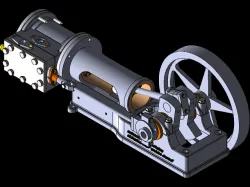 1 cylinder horizontal steam engine