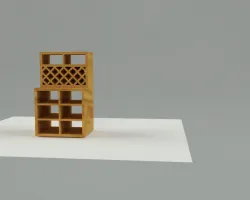 3D Wooden Shelf