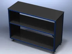 Aluminum Display Shelf with Wheels - 3-Layer