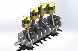 Four Cylinder Engine Assembly on Solidworks 2022