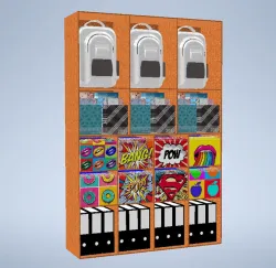 school material display for point of sale