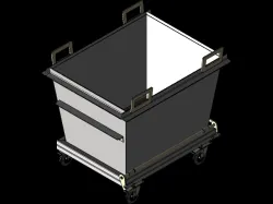 swarf container with folding bottom