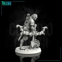 (0040) Male human half orc elf tiefling ranger hunter with bow