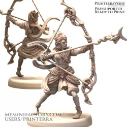 006 EMERALD Ancient Indonesian Indian Hindu God Adipati Karna Archer Holding Vasavi Shakti Bow