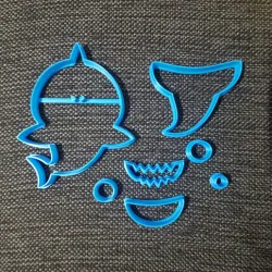 Baby Shark Collage 3 Blue Cookie Cutter