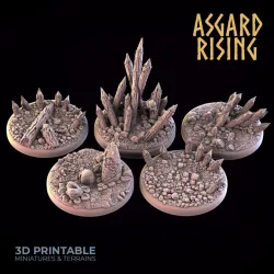 Battle Ground - 5x Round Bases 25/28/30/32mm /Pre-supported/
