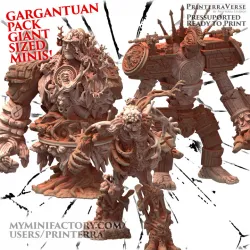 CELTIC ROMAN JAPAN Crowdfund Gargantuan Pack - 3 Huge Models Celtic Forest Druid, Roman Stone Ruin Golem Construct and Japanese Skull Demon Ghost Youkai Gashadokuro
