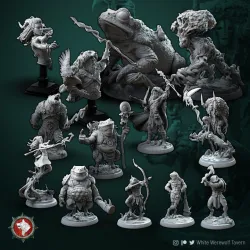 'Circle of Druids' August 2021 release 13 STL's miniatures pre-supported
