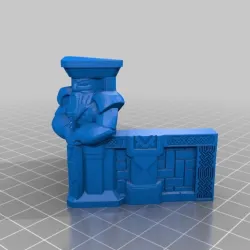 DungeonSticks - Dwarven Hall - Alternate Corner Statue - 28mm