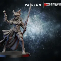 Female Vampire Pirate support ready