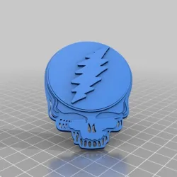 Grateful Dead Skull w Elevated Lightening Bolt