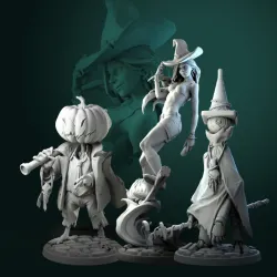 'Halloween' October 2020 release 3 STL's miniatures pre-supported