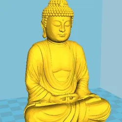 high-polygon sitting Buddha figure